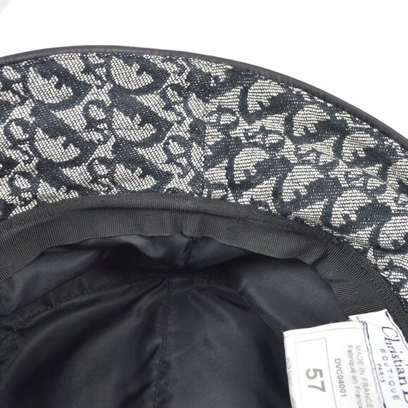Christian Dior Black Gray Trotter Hat DVC04001 #57 Small Good - Picture 11 of 11